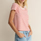 Z Supply Junie Striped Tee - Lychee