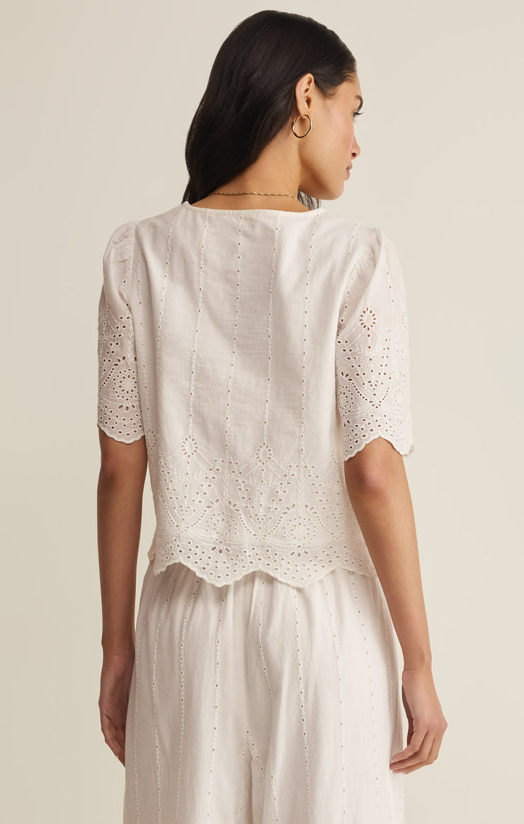 Z Supply Oceanside Embroidered Top - White