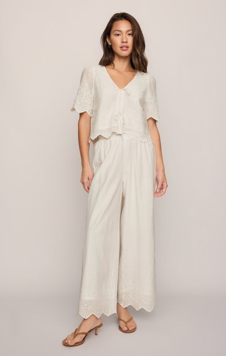 Z Supply Oceanside Embroidered Top - White