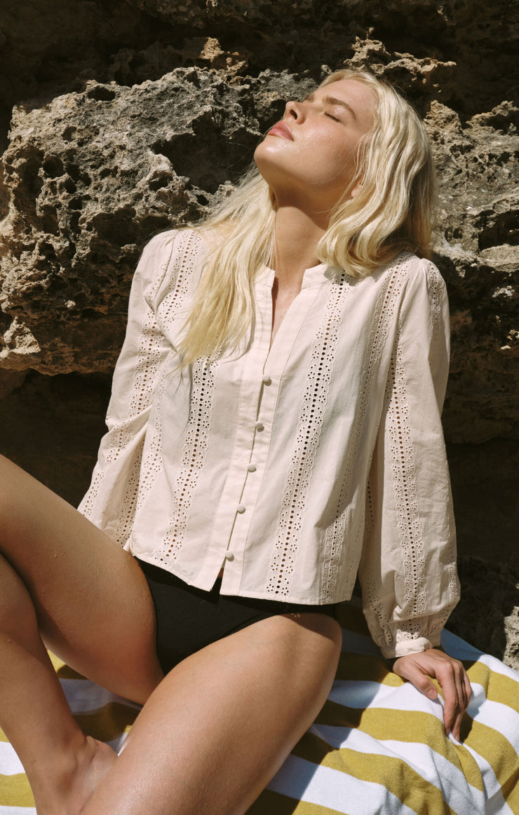 Z Supply Louella Button Up Top-Cloud