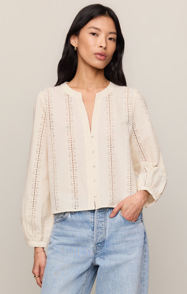 Z Supply Louella Button Up Top-Cloud