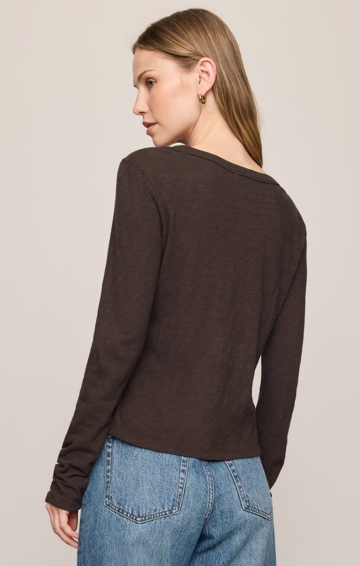 Z Supply Junie L/S Tee-Cocoa Bean