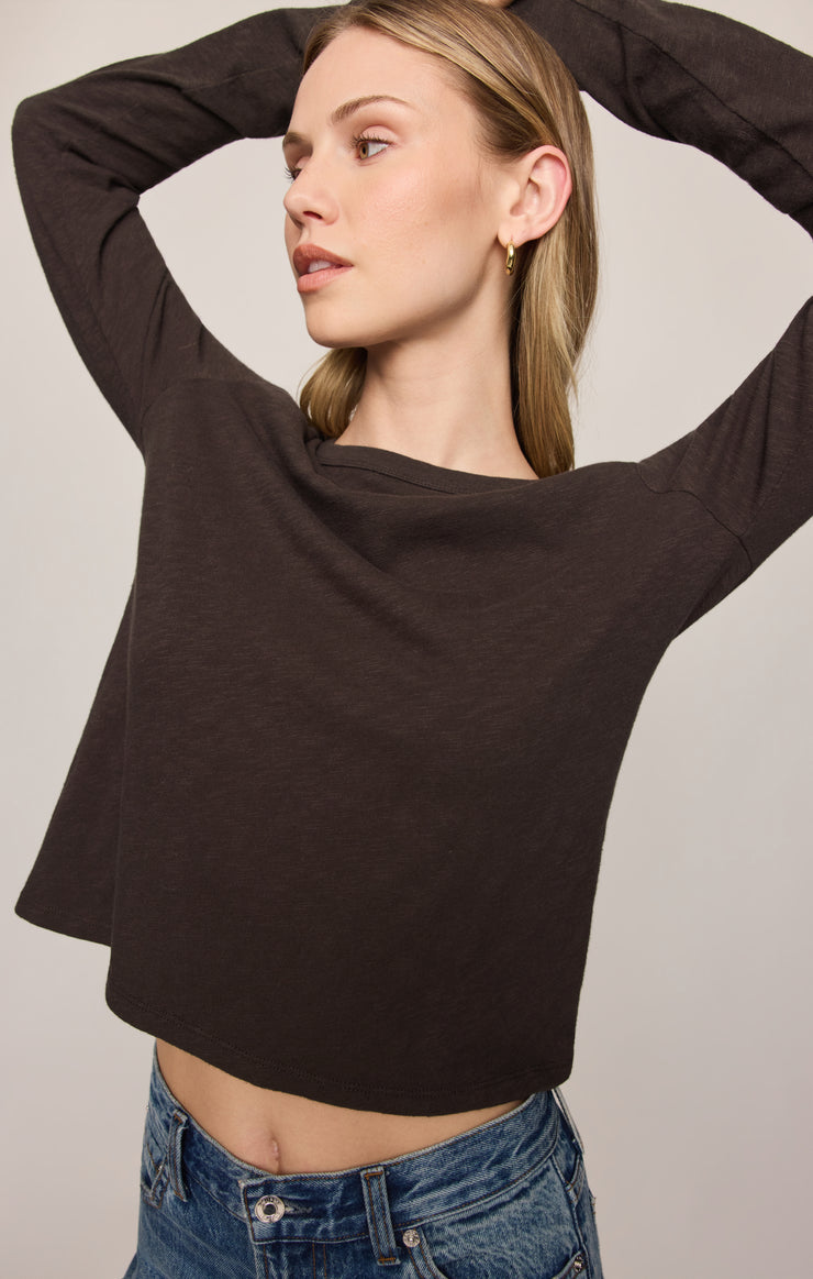 Z Supply Junie L/S Tee-Cocoa Bean