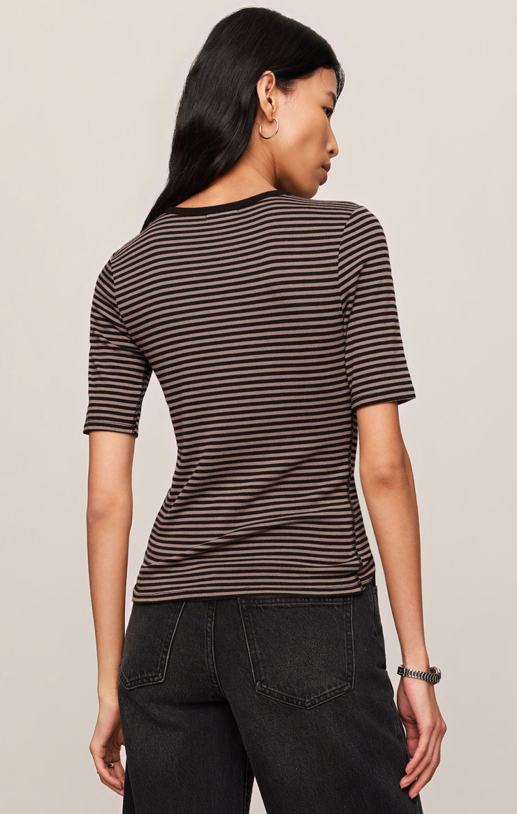 Z Supply Freida Striped Tee-Wild Mushroom