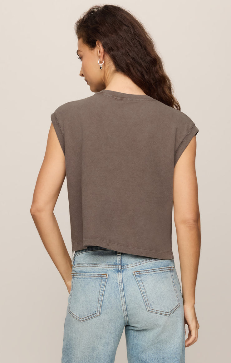Z Supply Flex Sleeveless Tee-Pebble Coast