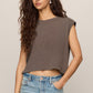 Z Supply Flex Sleeveless Tee-Pebble Coast