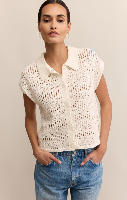 Z Supply Kinsley Cotton Sweater Top-White