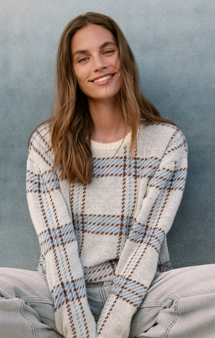 Z Supply Junction Plaid Sweater - Natural