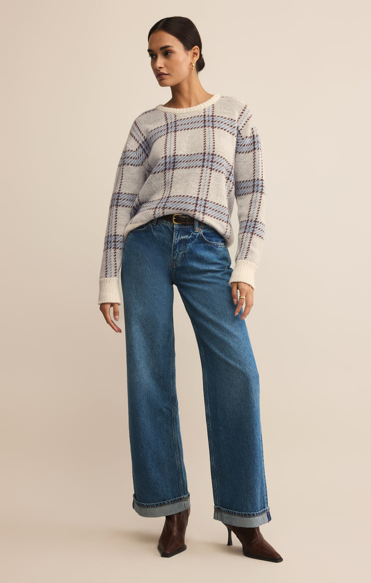 Z Supply Junction Plaid Sweater - Natural