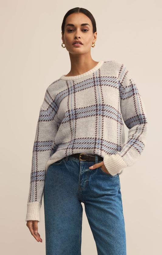 Z Supply Junction Plaid Sweater - Natural