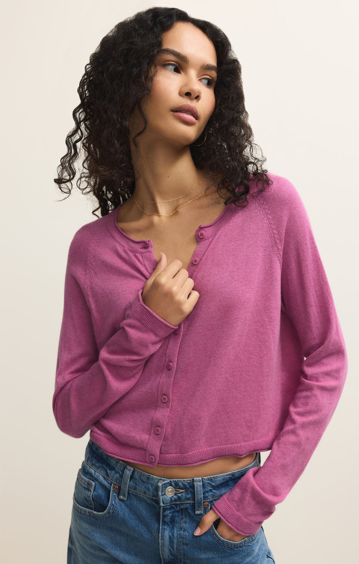 Z Supply Perfect Layer Cardigan-Spanish Rose