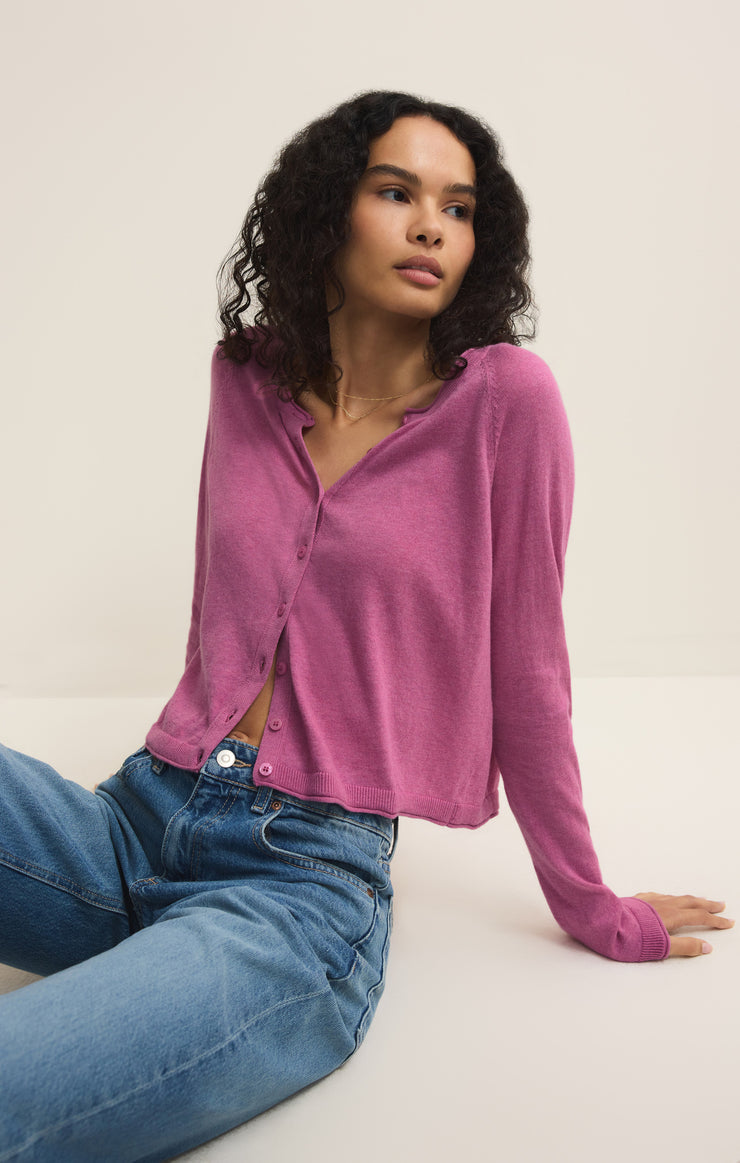 Z Supply Perfect Layer Cardigan-Spanish Rose