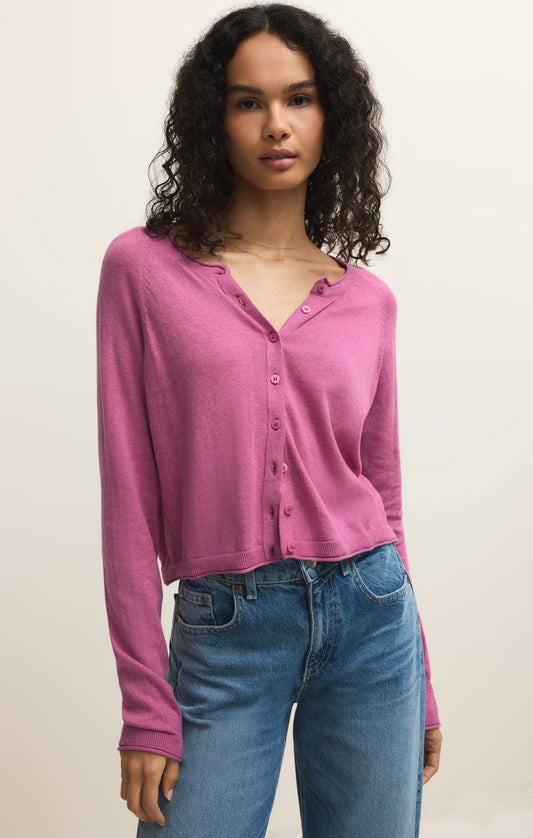 Z Supply Perfect Layer Cardigan-Spanish Rose