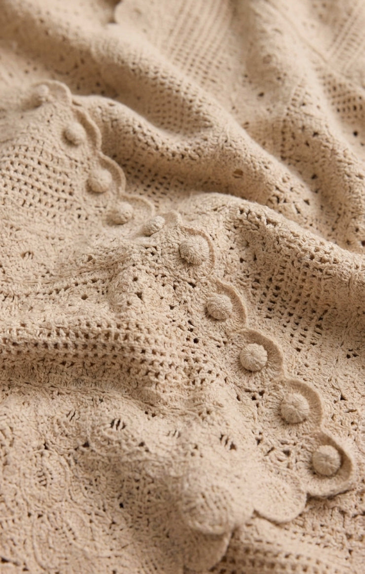 Z Supply Cressa Cropped Crochet Cardigan-Natural