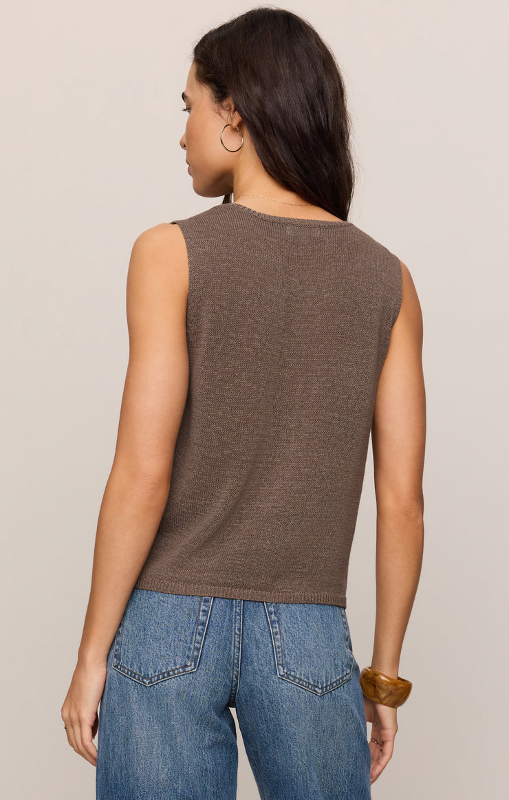 Z Supply Syd Knit Tank Vest-Pebble Coast