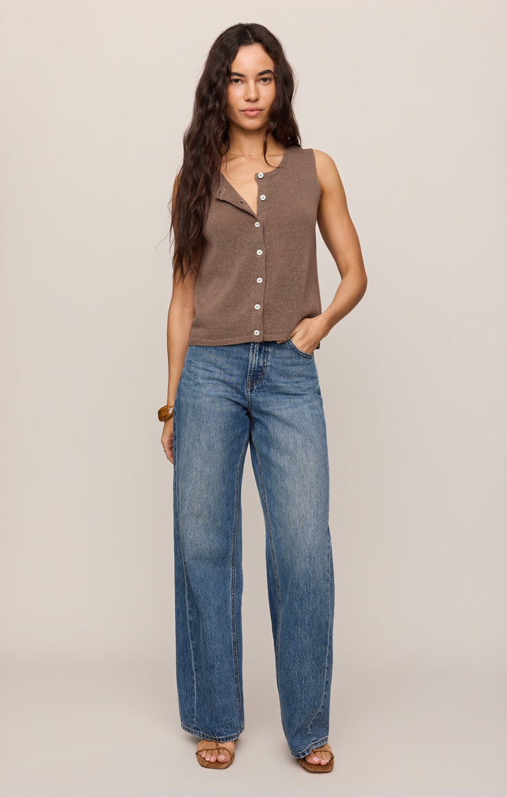 Z Supply Syd Knit Tank Vest-Pebble Coast