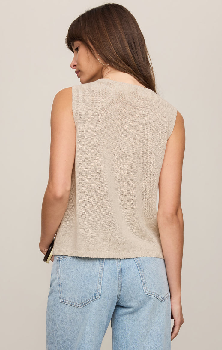 Z Supply Syd Knit Tank Vest-Sandstone