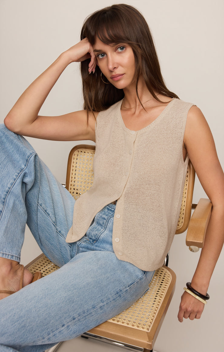 Z Supply Syd Knit Tank Vest-Sandstone