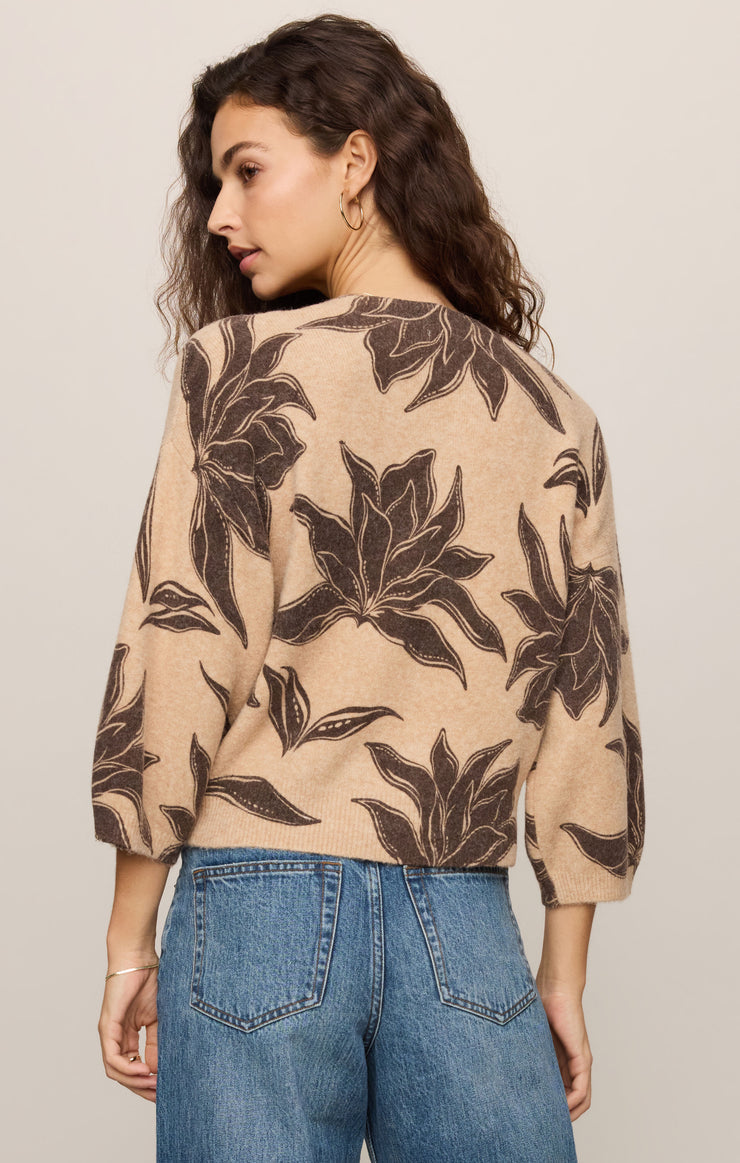 Z Supply Valor Floral Cardigan-Soft Ecru