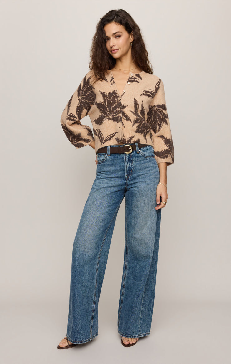 Z Supply Valor Floral Cardigan-Soft Ecru