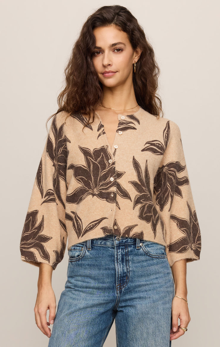 Z Supply Valor Floral Cardigan-Soft Ecru