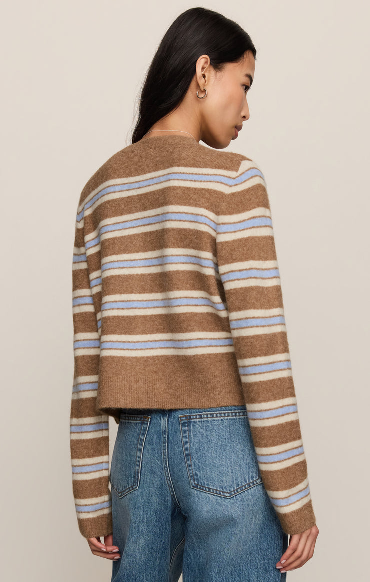 Z Supply Medina Stripe Cardigan- Golden Caramel