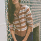 Z Supply Medina Stripe Cardigan- Golden Caramel