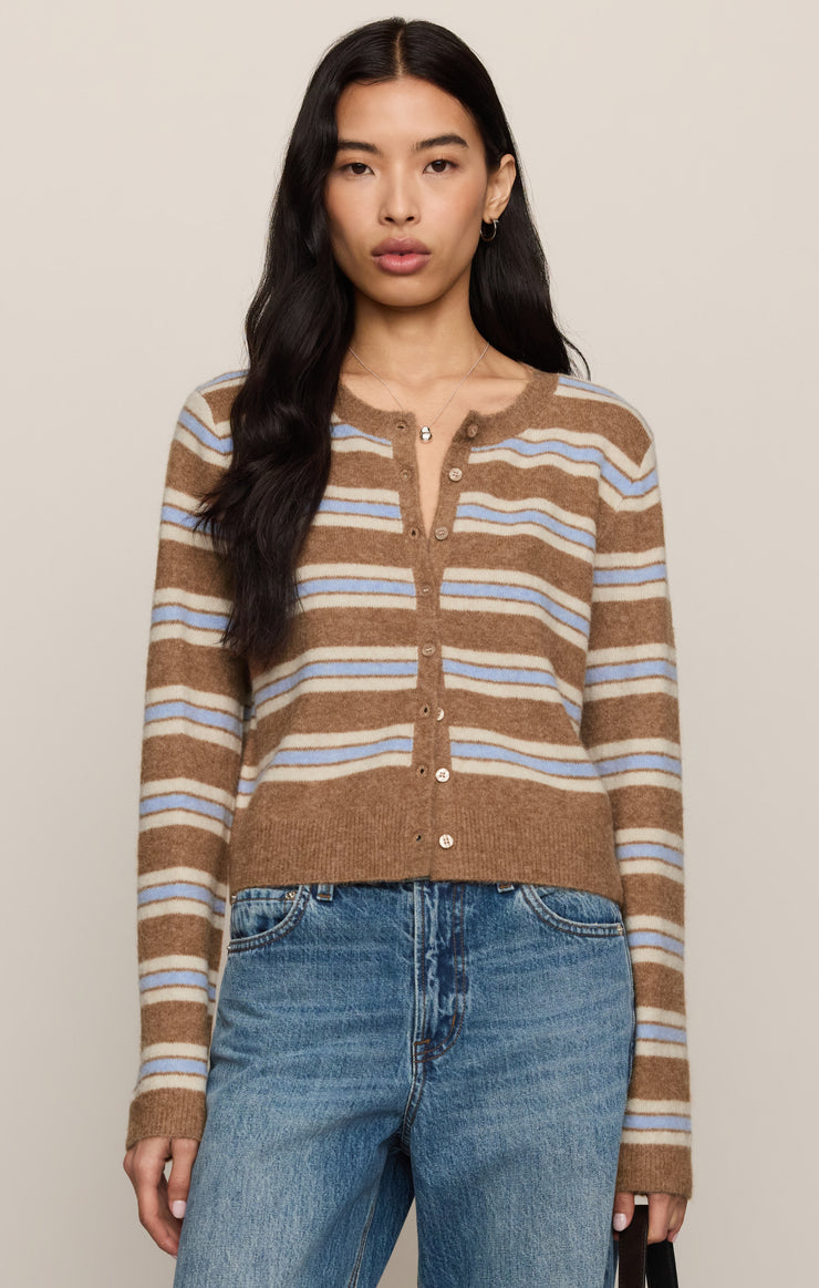 Z Supply Medina Stripe Cardigan- Golden Caramel