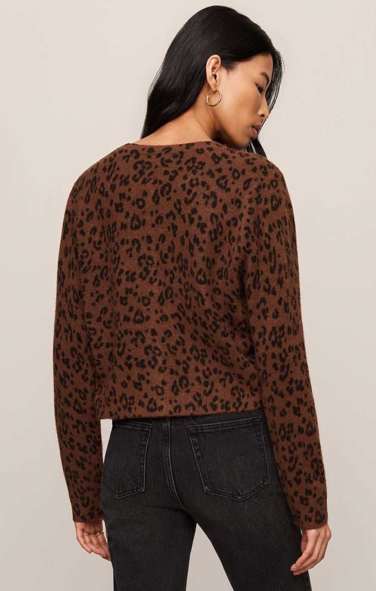Z Supply Medina Leopard Cardigan- Burnt Umber