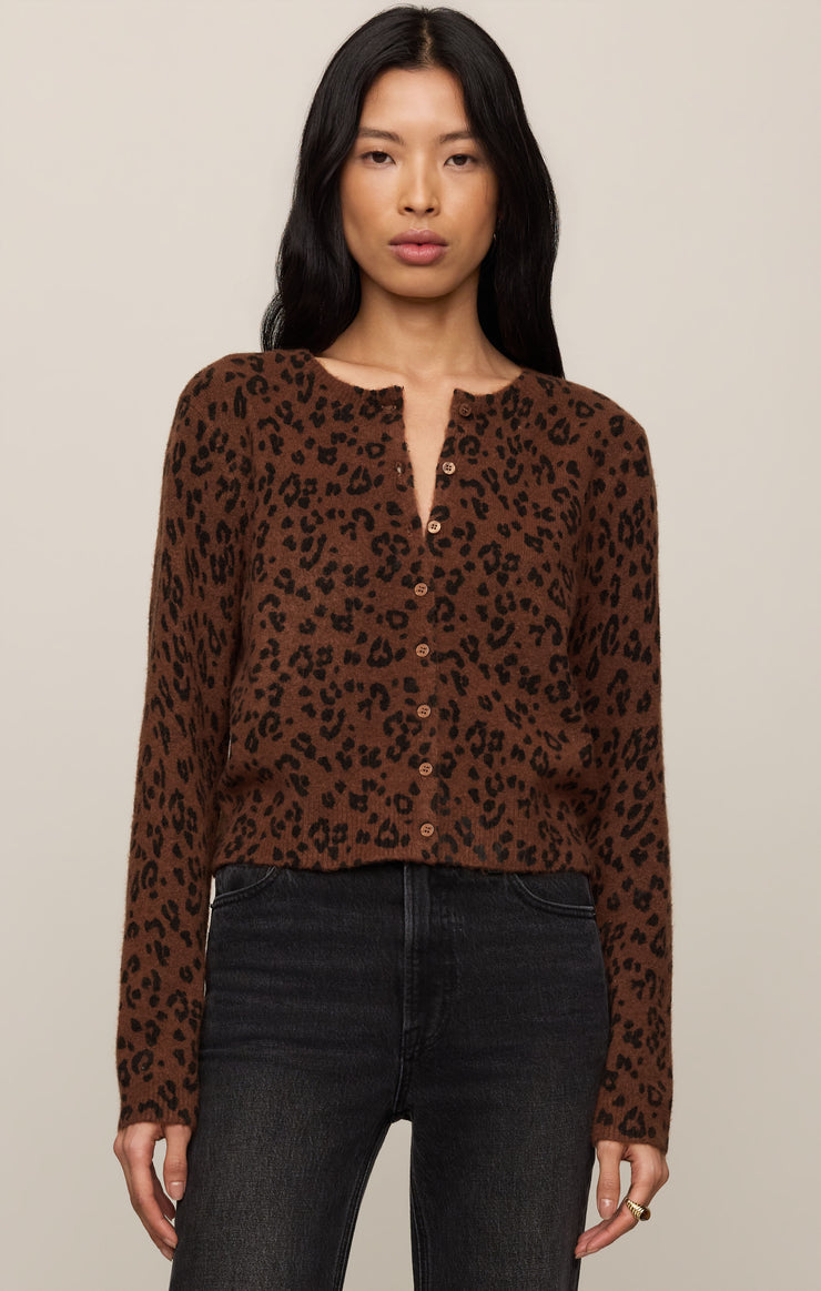 Z Supply Medina Leopard Cardigan- Burnt Umber
