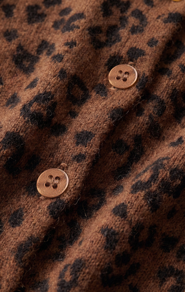 Z Supply Medina Leopard Cardigan- Burnt Umber