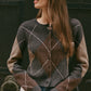 Z Supply Medina Argyle Cardigan- Charcoal Heather