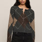 Z Supply Medina Argyle Cardigan- Charcoal Heather