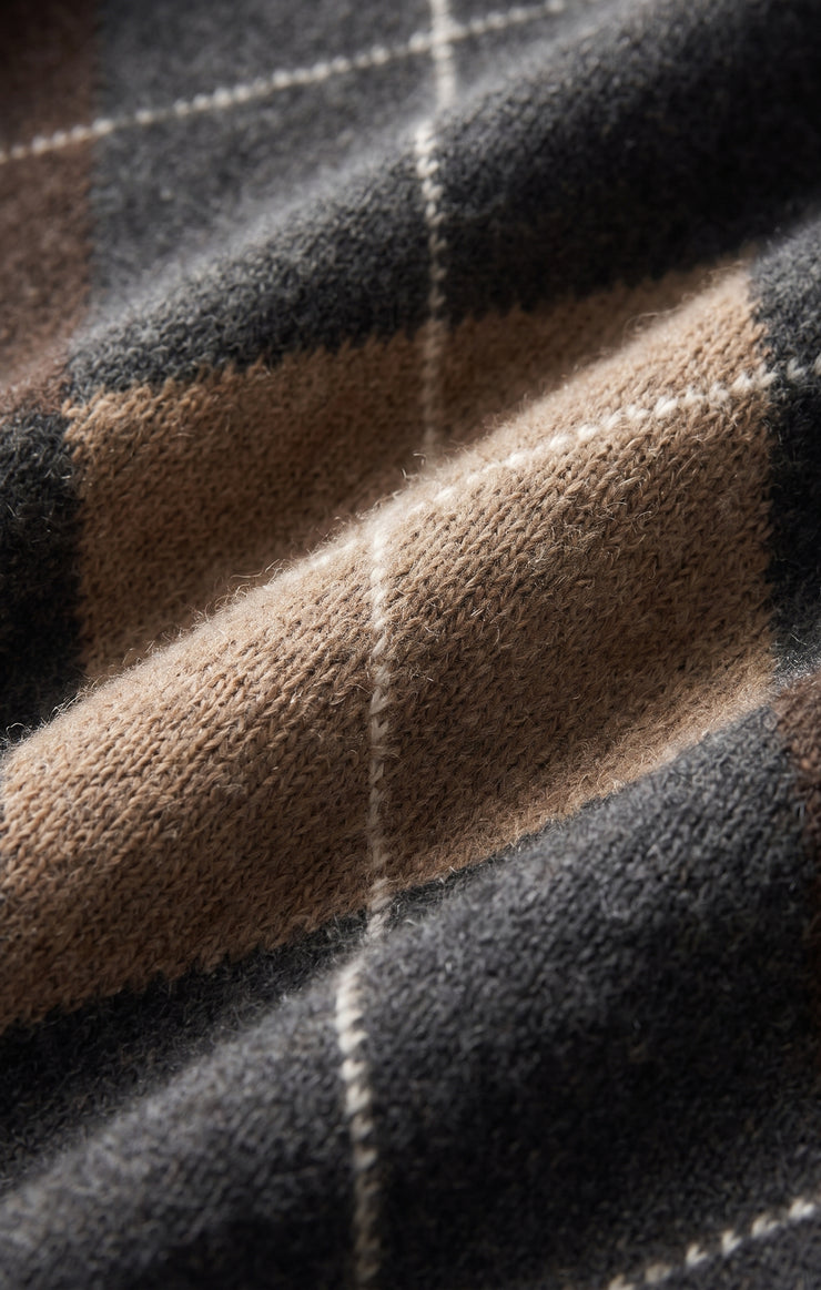 Z Supply Medina Argyle Cardigan- Charcoal Heather