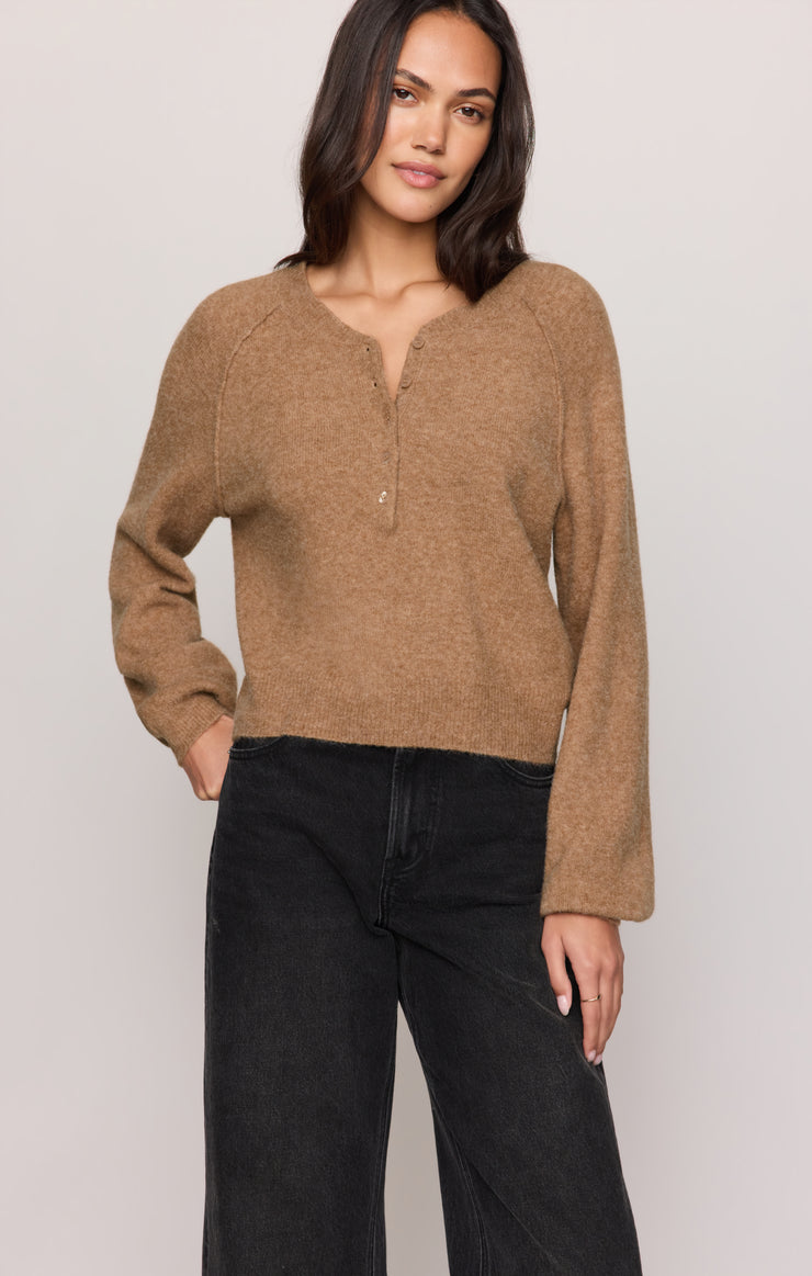 Z Supply Westmont Henley Sweater-Golden Caramel