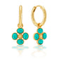 Capucine de Wulf “Berry Clover” Hoop Earrings with Double Sided Charm - Turquoise