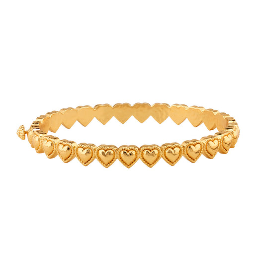 Capucine de Wulf “Love” Petite Hinged Bangle-Gold