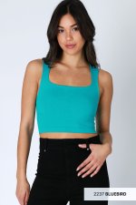Niki Biki Clean Line Square Neck Top-Bluebird