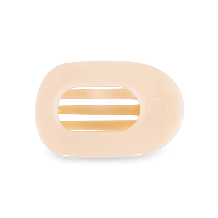 Teleties Medium Flat Round Hairclip-Almond Beige