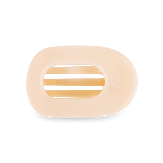 Teleties Medium Flat Round Hairclip-Almond Beige
