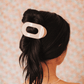 Teleties Medium Flat Round Hairclip-Almond Beige
