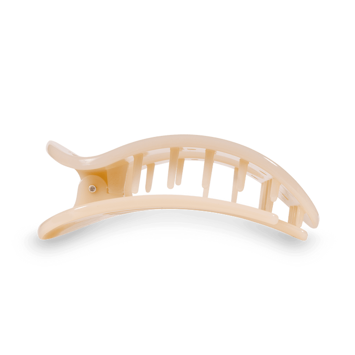 Teleties Medium Flat Round Hairclip-Almond Beige