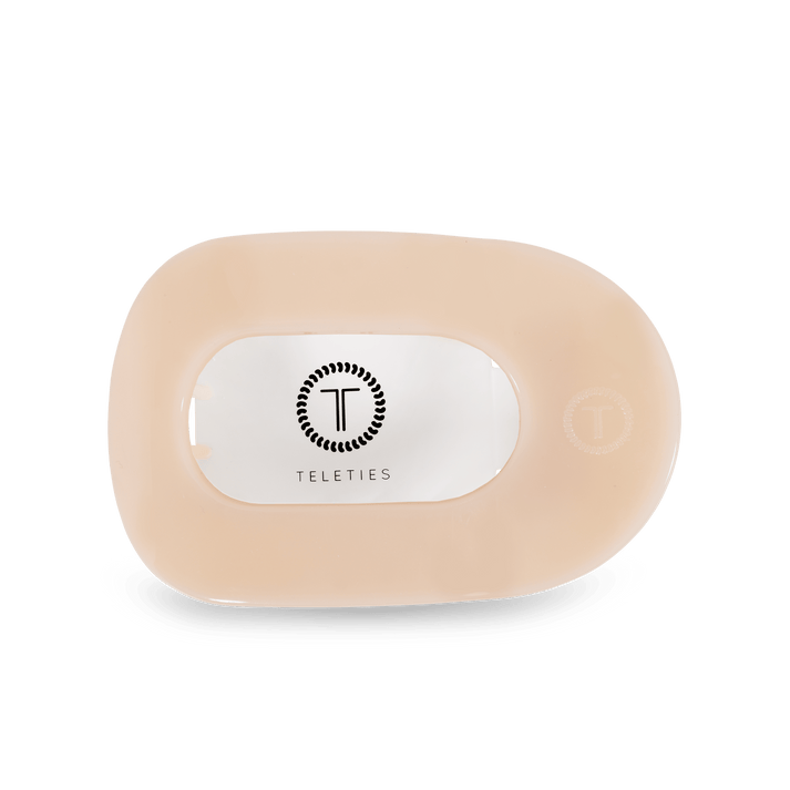 Teleties Medium Flat Round Hairclip-Almond Beige