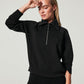 Spanx AirEssentials Half Zip-Very Black