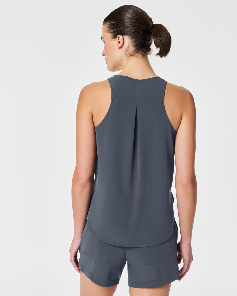 Spanx Casual Fridays Curved Hem Tank-Dark Storm