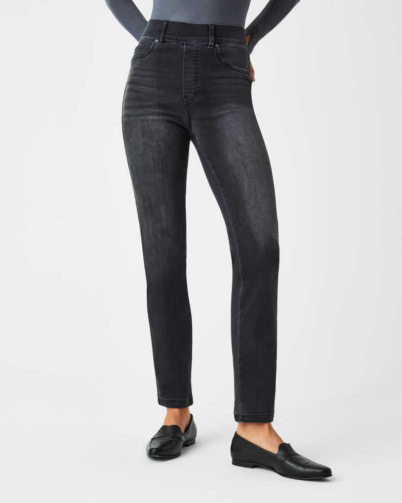 Spanx Straight Leg Jeans-Vintage Black