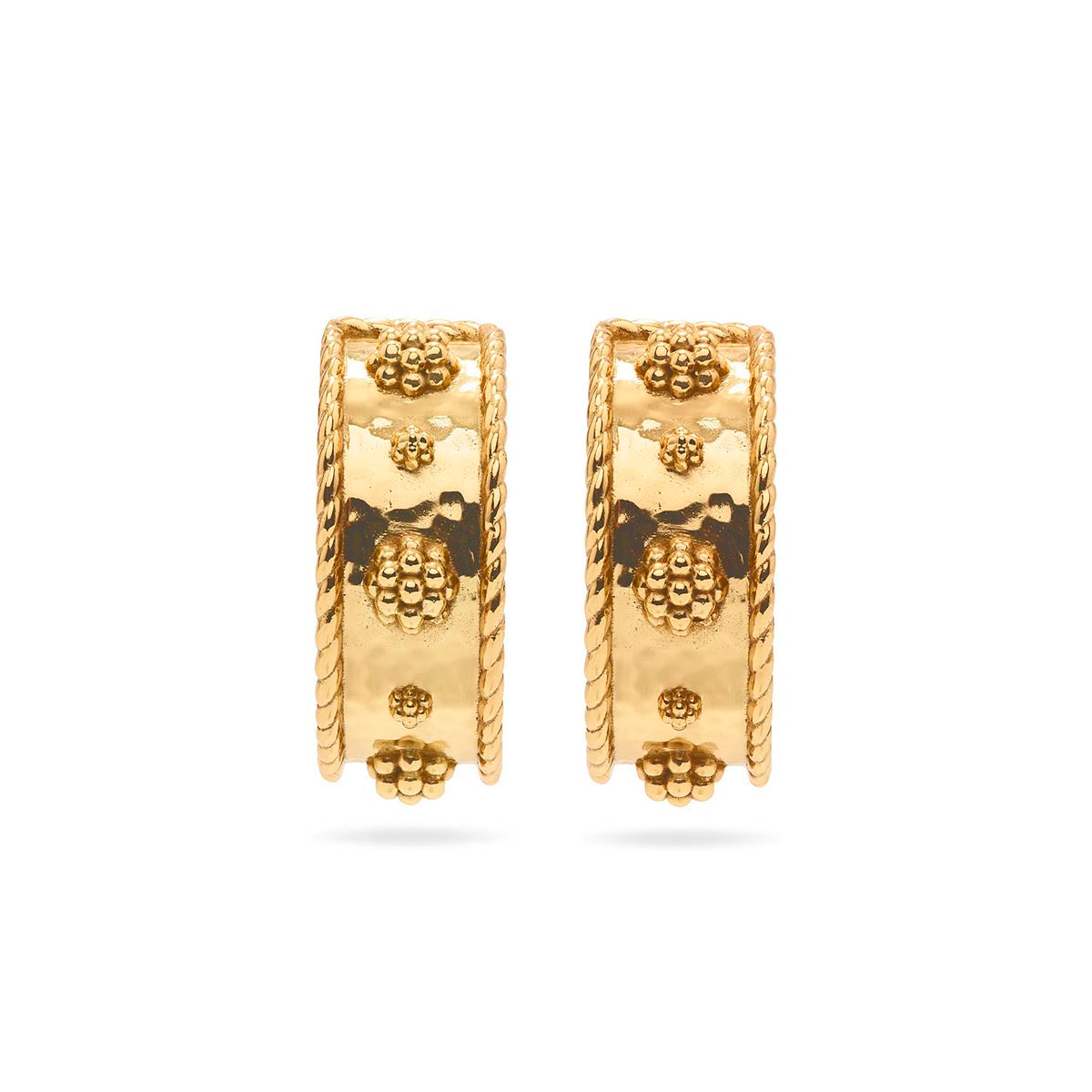 Capucine de Wulf “Berry” Classic Small Hoop Earrings-Hammered Gold