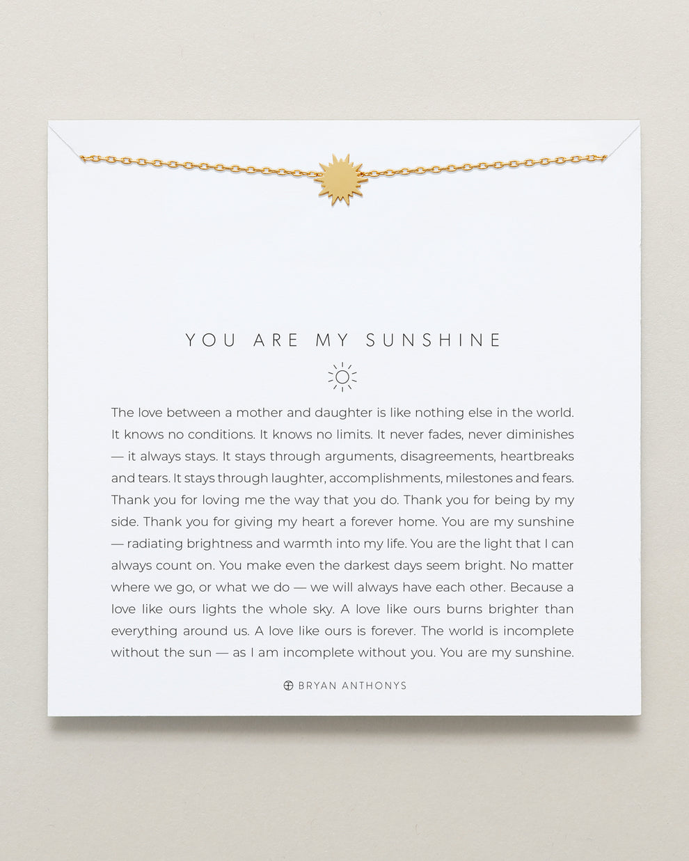 Bryan Anthonys "You Are My Sunshine" Icon Necklace-Gold
