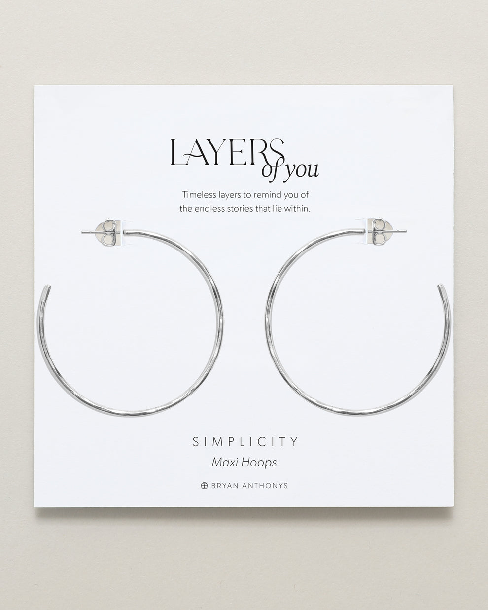 Bryan Anthonys "Simplicity" Maxi Hoops-Silver