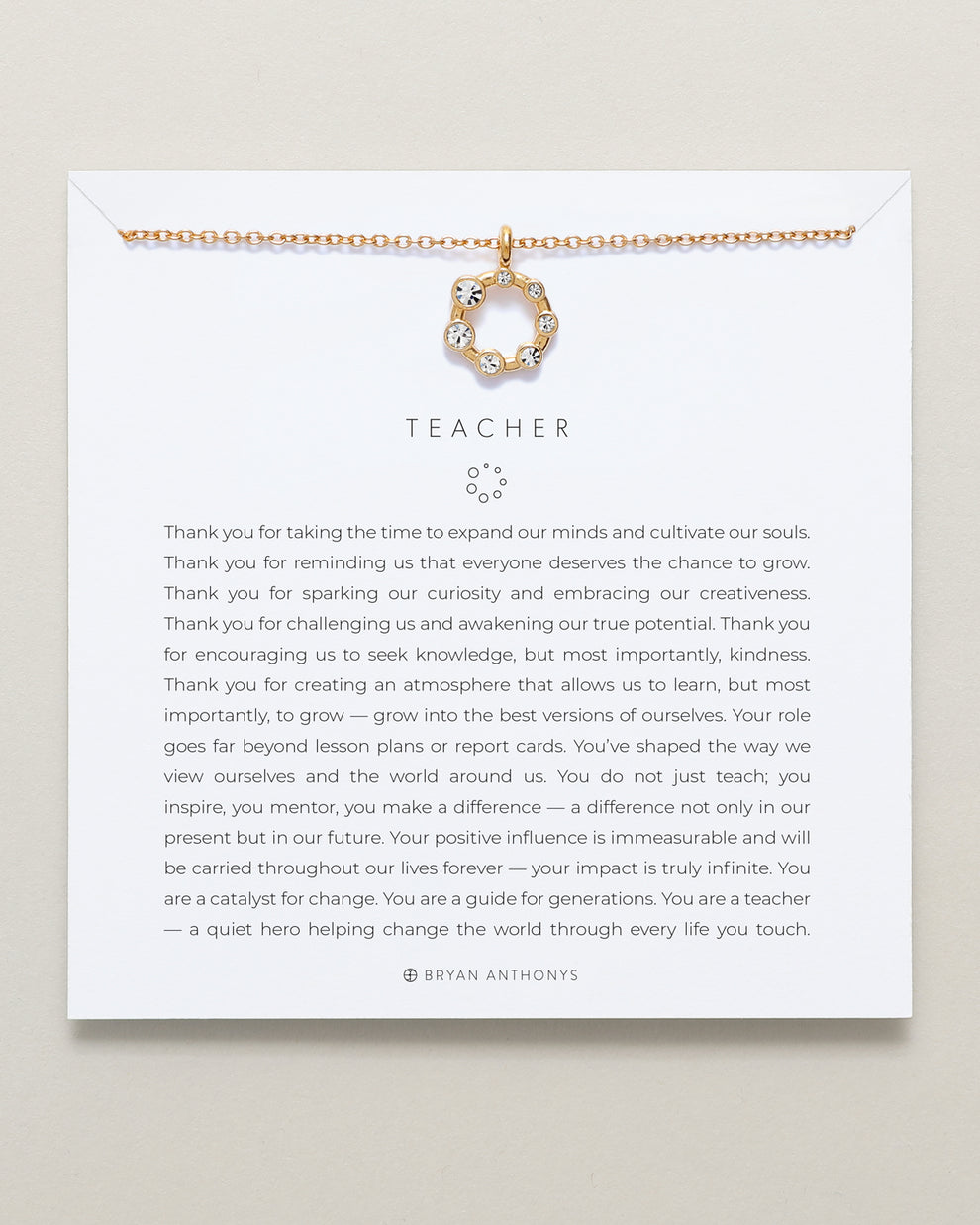 Bryan Anthonys "Teacher" Necklace-Gold